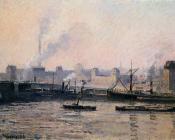 卡米耶 毕沙罗 : The Boieldieu Bridge, Rouen, Fog